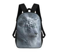 sinyumoney Impression 3D White Tiger in Smoke Sacs À Dos Scolaires Pour Enfants, Cartables Pour Garçons, Grand Sac À Dos De Voyage, Sacs À Dos De Jour 17inch