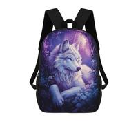 sinyumoney Impression 3D White Wolf in Forest Sacs À Dos Scolaires Pour Enfants De 17 Pouces, Sacs À Livres Pour Garçons, Grand Sac À Dos De Voyage, Sacs À Dos De Jour