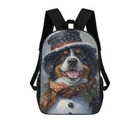 sinyumoney Impression 3D Winter Wonderland Dog Art Sacs À Dos Scolaires Pour Enfants De 17 Pouces, Sacs À Livres Pour Garçons, Grand Sac À Dos De Voyage, Sacs À Dos De Jour