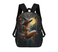 sinyumoney Impression 3D Witch in Moonlit Forest Sacs À Dos Scolaires Pour Enfants De 17 Pouces, Sacs À Livres Pour Garçons, Grand Sac À Dos De Voyage, Sacs À Dos De Jour