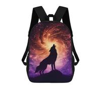 sinyumoney Impression 3D Wolf Howling at Cosmic Vortex Sky Sacs À Dos Scolaires Pour Enfants, Cartables Pour Garçons, Grand Sac À Dos De Voyage, Sacs À Dos De Jour 17inch