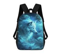 sinyumoney Impression 3D Wolf Moon Night Sky Sacs À Dos Scolaires Pour Enfants De 17 Pouces, Sacs À Livres Pour Garçons, Grand Sac À Dos De Voyage, Sacs À Dos De Jour