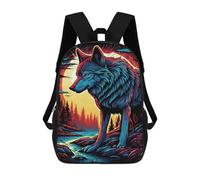 sinyumoney Impression 3D Wolf Spirit Art Print-14 Sacs À Dos Scolaires Pour Enfants De 17 Pouces, Sacs À Livres Pour Garçons, Grand Sac À Dos De Voyage, Sacs À Dos De Jour