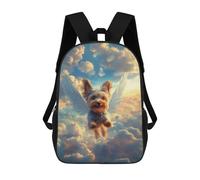 sinyumoney Impression 3D Yorkshire Terrier with Angel Wings Pet Memorial Art Sacs À Dos Scolaires Pour Enfants, Cartables Pour Garçons, Grand Sac À Dos De Voyage, Sacs À Dos De Jour 17inch