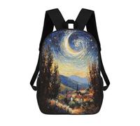 sinyumoney Impressionist Inspired Starry Night Sacs À Dos Pour Enfants, Cartables, Sacs À Dos Scolaires Imprimés En 3D, Sacs À Dos De Voyage Tendance Pour Enfants (primaire, Collège) 17inch