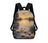 sinyumoney Impressionist Inspired Water Lilies at Sunset Sac À Dos, Cartable Imprimé En 3D, Sac À Goûter, Sac À Dos De Voyage, Sac À Dos Entre Amis, Sac À Dos Scolaire Pour Filles Et Garçons 17inch