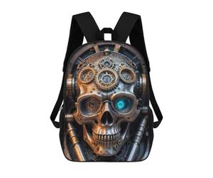 sinyumoney Industrial Steampunk Skull Sac À Dos Scolaire Pour Filles Et Garçons Avec Poche, Sac À Dos Tendance Pour Enfants 17inch