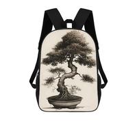 sinyumoney Ink Wash Bonsai Tree Sacs À Dos Scolaires Pour Enfants, Sac D'école Imprimé En 3D Pour Garçons, Élèves Du Primaire Et Du Collège 17inch