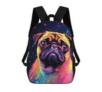 sinyumoney Inspirational Space Pug Sac À Dos Scolaire Pour Enfants Imprimé En 3D, Idéal Pour Les Voyages Et Les Livres 17inch