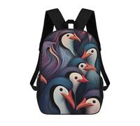 sinyumoney Intense Penguins Gaze Sac À Dos Scolaire Imprimé En 3D Pour Garçons Et Filles, Sac À Dos Pour Ordinateur Portable Pour Enfants/étudiants/adultes 17inch