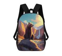 sinyumoney Into The Wild Bear King Sacs À Dos Scolaires Pour Enfants, Sac D'école Imprimé En 3D Pour Garçons, Élèves Du Primaire Et Du Collège 17inch