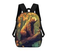 sinyumoney Into The Wild BearKing 2 Sacs À Dos Pour Enfants, Sac À Dos Scolaire, Sac À Dos Imprimé En 3D Pour Enfants, Sac À Dos De Voyage, Sac À Livres, Sac D'école Pour Enfants 17inch