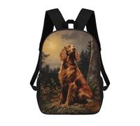 sinyumoney Irish Setter at Night Sac À Dos Scolaire Pour Enfants, 43 Cm (17 Pouces), Imprimé En 3D, Pour Garçons, Élèves Du Primaire Et Du Collège