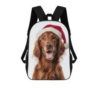 sinyumoney Irish Setter Dog with Santa Hat Portrait Sacs À Dos Pour Enfants, Cartables, Sacs À Dos Scolaires Imprimés En 3D, Sacs À Dos De Voyage Tendance Pour Enfants (primaire, Collège) 17inch