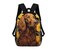 sinyumoney Irish Setter with Yellow Flowers Sac À Dos Scolaire Pour Filles Et Garçons, Grande Capacité, Léger, Pour Enfants Et Étudiants 17inch