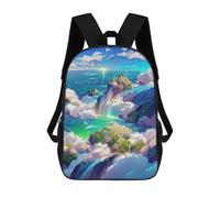 sinyumoney Island of Dreams -4 Sac À Dos Imprimé En 3D, Sac D'école Décontracté Et Tendance Pour Enfants, Sac D'école Pour Garçons, Collégiens 17inch