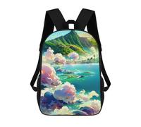 sinyumoney Island Paradise Skyline Sac À Dos Imprimé 3D Pour Enfants, Sac À Dos Léger Pour Écoliers Et Écoliers, Sac À Goûter Pour La Crèche 17inch