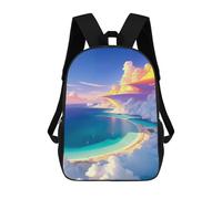 sinyumoney Island Paradise Skyview Sac À Dos Scolaire Pour Enfants, Imprimé En 3D, Sac À Dos Tendance Pour Garçons, Élèves Du Primaire Et Du Collège 17inch