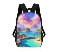 sinyumoney Island Paradise with Vibrant Sky Sac À Dos Scolaire Imprimé En 3D Pour Garçons Et Filles, Sac À Dos Pour Enfants, Sac De Voyage 17inch