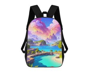 sinyumoney Island Paradise with Vibrant Sky Sac À Dos Scolaire Imprimé En 3D Pour Garçons Et Filles, Sac À Dos Pour Enfants, Sac De Voyage 17inch