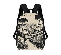 sinyumoney Italian Landscape Silhouette Sac À Dos Scolaire, Sac D'affaires Résistant Pour Ordinateur Portable - Idéal Pour Les Voyages, Le Travail Et Un Usage Quotidien 17inch