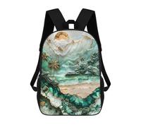 sinyumoney Jade Sea Lagoon Kintsugi Sacs À Dos Imprimés En 3D Pour Enfants, Sacs D'école Tendance Pour Garçons, Sacs De Voyage, Sacs Scolaires Pour Élèves Du Primaire 17inch