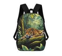 sinyumoney Jaguar in The Jungle Sac À Dos Scolaire Imprimé En 3D, Sac À Dos Décontracté Pour Enfants, Sac D'école Imprimé En 3D Pour Garçons, Primaire Et Collège 17inch