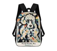 sinyumoney JANUARY 6 POODLE DAY Sacs À Dos Imprimés En 3D Pour Enfants, Sacs D'école Tendance Pour Garçons, Élèves Du Primaire Et Du Collège 17inch
