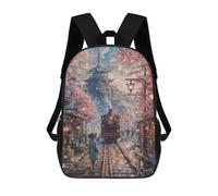 sinyumoney Japan Cherry Blossom Train Sacs À Dos Scolaires Pour Enfants, Sac D'école Imprimé En 3D Pour Garçons, Élèves Du Primaire Et Du Collège 17inch