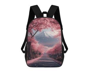 sinyumoney Japan Road And Sakura Tree Sac À Dos Imprimé En 3D, Sac D'école Décontracté Et Tendance Pour Enfants, Sac D'école Pour Garçons, Collégiens 17inch