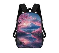 sinyumoney Japan Sakura in Mount Fuji Sac À Dos Pour Garçons Et Adolescents, Sacs À Dos Pour Filles, Sacs À Dos Pour Tout-petits, Sacs À Livres Pour L'école Primaire Et Le Collège 17inch