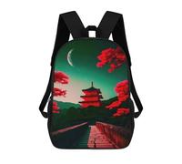 sinyumoney Japan View Castle Sac À Dos Pour Enfants, Impression 3D, Sac D'école Pour Garçons Et Filles, Sac À Dos Tendance Et Décontracté Pour Écoliers 17inch