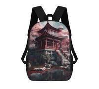 sinyumoney Japanese Architecture Sacs À Dos Scolaires Pour Enfants, Sac D'école Imprimé En 3D Pour Garçons, Élèves Du Primaire Et Du Collège 17inch