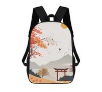 sinyumoney Japanese Autumn Landscape Sac À Dos Enfant Fille 3D, Sac D'école, Sac À Dos Pour Tout-petits, Sac À Dos Décontracté, Sac À Livres Tendance 17inch