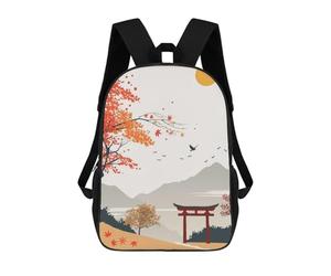 sinyumoney Japanese Autumn Landscape Sac À Dos Enfant Fille 3D, Sac D'école, Sac À Dos Pour Tout-petits, Sac À Dos Décontracté, Sac À Livres Tendance 17inch