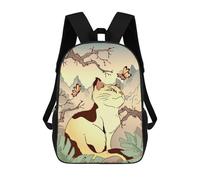 sinyumoney Japanese Bonsai Style Cat Sac À Dos Scolaire Pour Filles Et Garçons, Sac À Dos Avec Poche, Sac À Dos Tendance Pour Enfants 17inch