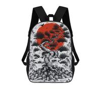 sinyumoney Japanese Bonsai Tree Ink Sac À Dos Scolaire Imprimé En 3D Pour Enfants, Sac À Dos Garçon/fille, Sac De Voyage Pour Enfants 17inch