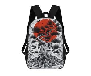 sinyumoney Japanese Bonsai Tree Ink Sac À Dos Scolaire Imprimé En 3D Pour Enfants, Sac À Dos Garçon/fille, Sac De Voyage Pour Enfants 17inch
