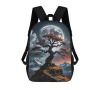 sinyumoney Japanese Bonsai Tree Moon Sac À Dos Scolaire Imprimé En 3D Pour Garçons Et Filles, Sac À Dos Pour Ordinateur Portable Pour Enfants/étudiants/adultes 17inch
