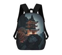 sinyumoney Japanese Castle Sun Sac À Dos Scolaire Pour Filles Et Garçons, Sac À Dos Avec Poche, Sac À Dos Tendance Pour Enfants 17inch