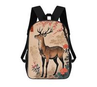sinyumoney Japanese Deer Vintage Sacs À Dos Scolaires Pour Enfants, Sac D'école Imprimé En 3D Pour Garçons, Élèves Du Primaire Et Du Collège 17inch