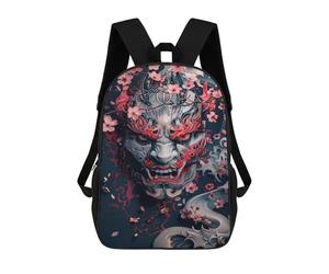sinyumoney Japanese Demon Mask Art Print-2 Sac À Dos Imprimé En 3D, Sac D'école Décontracté Et Tendance Pour Enfants, Sac D'école Pour Garçons, Collégiens 17inch