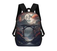 sinyumoney Japanese Fantasy Moon Gate Sac À Dos Scolaire Pour Filles Et Garçons, Grand Sac À Dos Léger Pour Enfants Et Étudiants 17inch
