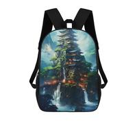 sinyumoney Japanese Fantasy Village Sacs À Dos Pour Enfants 17inch Sac À Dos Scolaire, Sac Imprimé En 3D, Cartable Pour Enfants, Sac De Voyage, Sac À Dos Garçon Fille, Sac D'école Pour Enfants