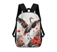 sinyumoney Japanese Ink Crane Bird Sacs À Dos Scolaires Pour Enfants, Sac D'école Imprimé En 3D Pour Garçons, Élèves Du Primaire Et Du Collège 17inch