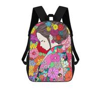sinyumoney Japanese Kimono Girl Zen Sacs À Dos Pour Enfants, Sac À Dos Scolaire, Sac À Dos Imprimé En 3D Pour Enfants, Sac À Dos De Voyage, Sac À Livres, Sac D'école Pour Enfants 17inch