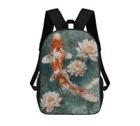 sinyumoney Japanese Koi Aquatic Grace Sacs À Dos Imprimés En 3D Pour Enfants, Sacs D'école Tendance Pour Garçons, Élèves Du Primaire Et Du Collège 17inch