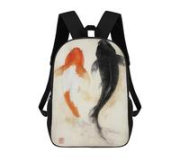 sinyumoney Japanese Koi Fish Painting-2 Sacs À Dos Scolaires Pour Garçons Et Filles, Sacs À Dos Décontractés Pour Le Sport, Sacs À Dos De Grande Capacité Pour L'école Primaire 17inch