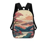 sinyumoney Japanese Landscape with Mount Fuji Sac À Dos Scolaire Imprimé En 3D, Sac À Dos Décontracté Pour Enfants, Sac D'école Imprimé En 3D Pour Garçons, Primaire Et Collège 17inch