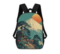 sinyumoney Japanese Landscape with Mountain And Temple Sac À Dos Enfant Tendance Et Amusant, Sac À Dos Pour Garçons Et Adolescents, Sac D'école Imprimé En 3D Pour Garçons 17inch
